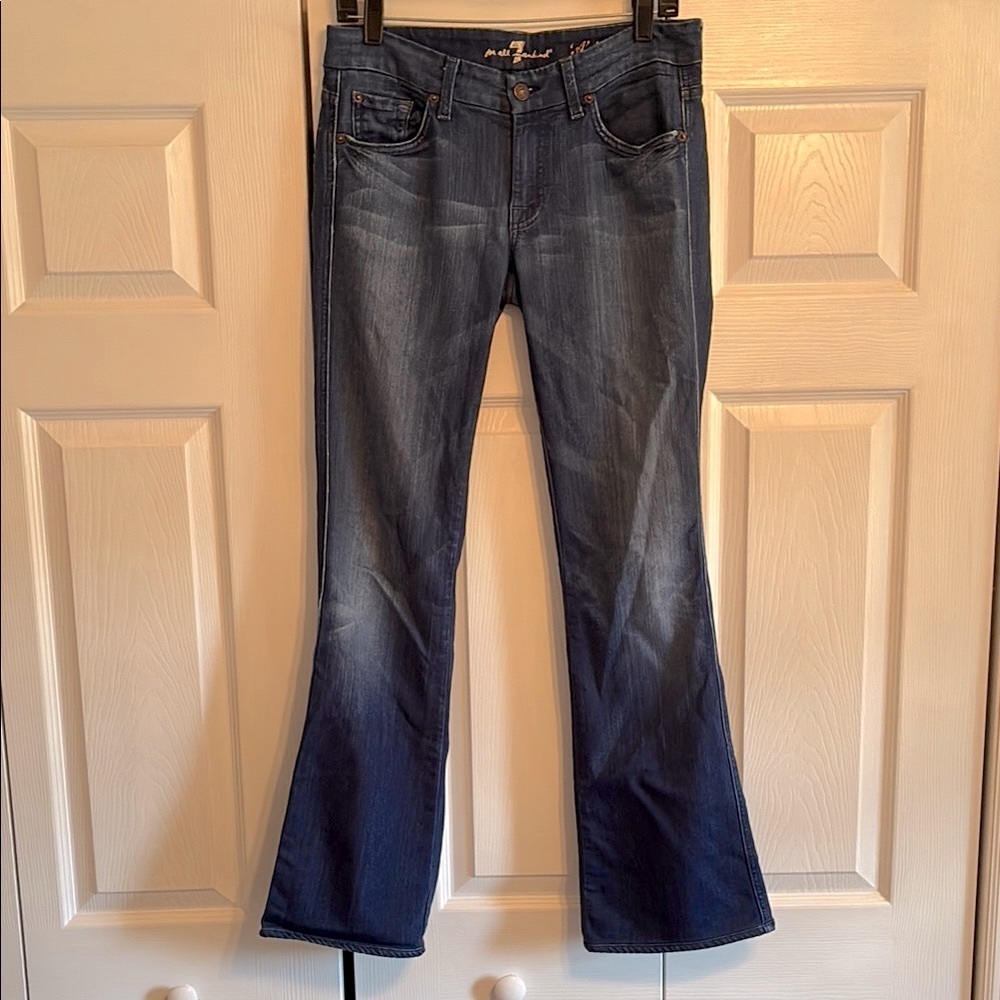 7 For All Mankind Blue Flare Leg Jeans